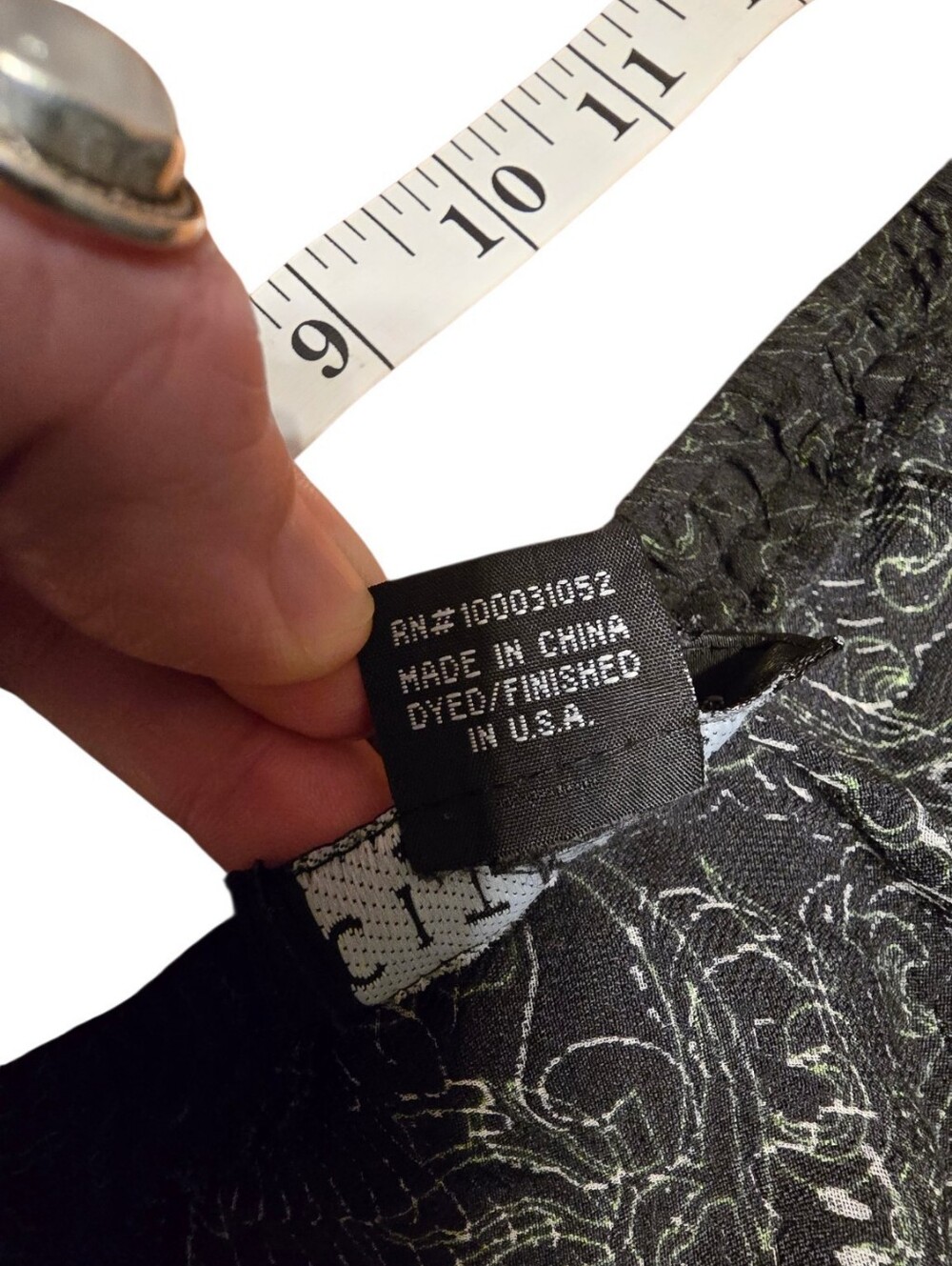 Vintage 90s Citron Santa Monica 100% Silk Floral Maxi Skirt Black Lime Green XL - Picture 14 of 14